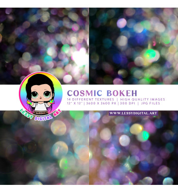 cosmic light bokeh textures  overlay rainbow purple blue