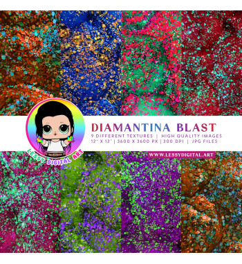 diamantina glitter large textures rainbow