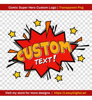 comic superhero custom logo super heroes birthday party fiesta cumpleaños