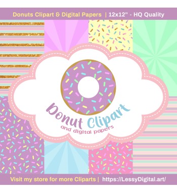 Donuts Clipart & Digital...