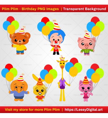 plim plim png personajes fiesta cumpleaños clipart