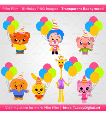 plim plim png personajes fiesta cumpleaños clipart rosa niña