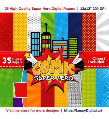 Superhero Clipart & Digital Papers - Comic Super hero heroe edificios png