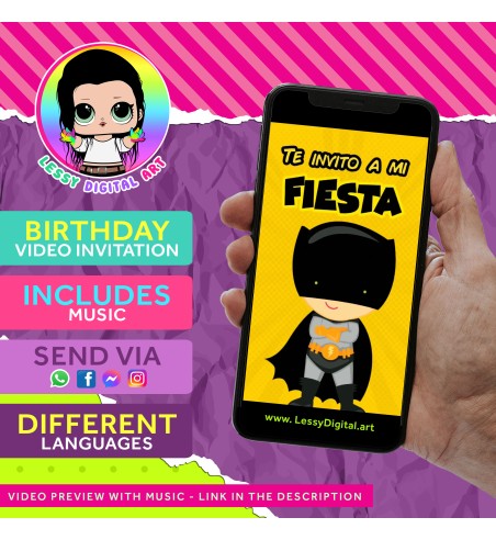 Batman video invitation fiesta de batman invitacion de cumpleaños