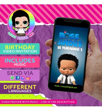 Boss baby video invitation. Jefe en pañales fiesta de cumpleaños invitacion