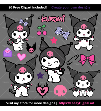 Kuromi Clipart Digital Papers - fondos kuromi png fondo transparente