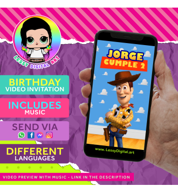 Toy story Video invitation for birthday party, ready in 24 hours.