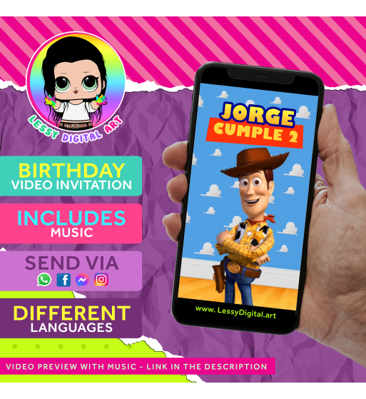 Toy story Video invitation for birthday party, ready in 24 hours.