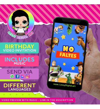 Toy story Video invitation for birthday party, ready in 24 hours.