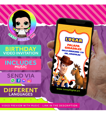 Toy story Video invitation for birthday party, ready in 24 hours.