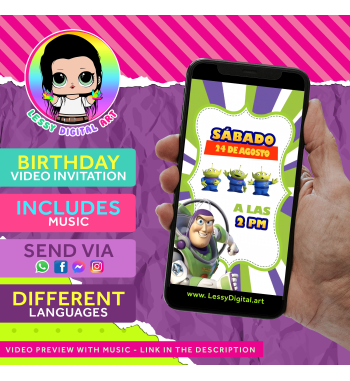 Toy story Video invitation for birthday party, ready in 24 hours.