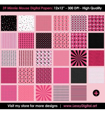 Minnie mouse png digital papers clipart fondos de mimi fiesta de cumpleaños mini rosa