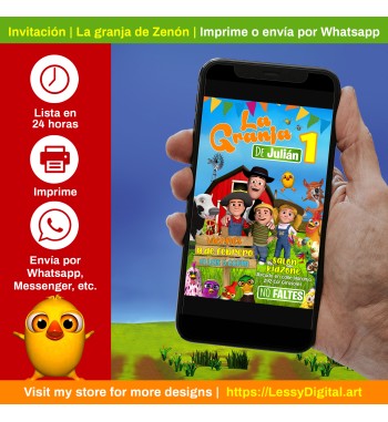 la granja de zenon invitación digital la vaca lola bartolito